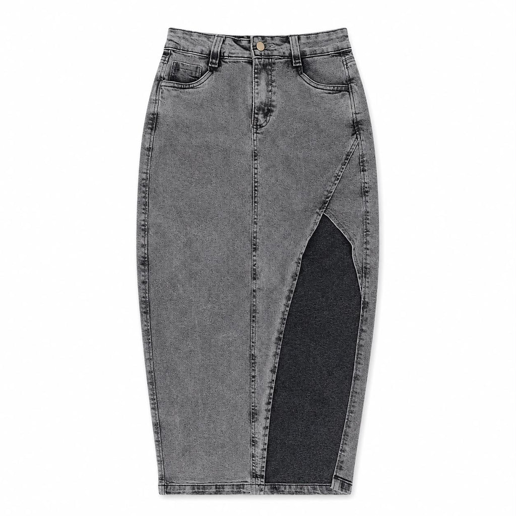 FALDA GRIS LARGA