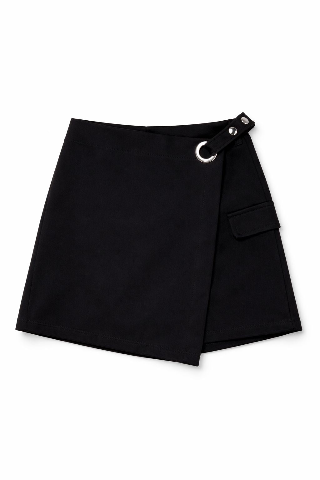 Falda Short Tipo Sastre con Herraje